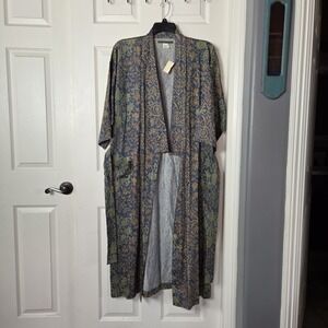 Vintage Peruvian Connection Pima Cotton Robe Kimono Tapestry Jacquard Medium